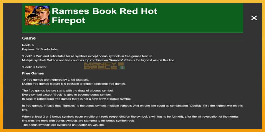 Ramses Book Red Hot Firepot automat za igre na sreću, slika 1