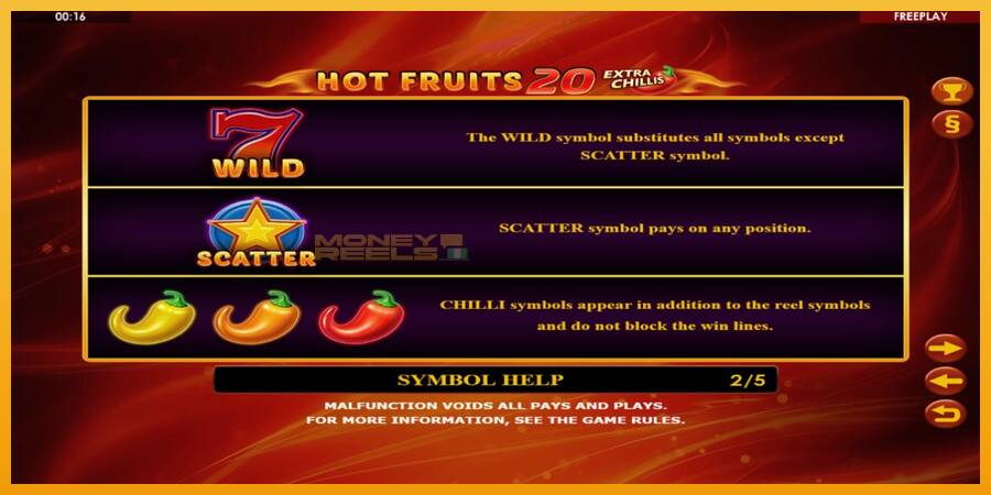 Hot Fruits 20 Extra Chillis automat za igre na sreću, slika 5