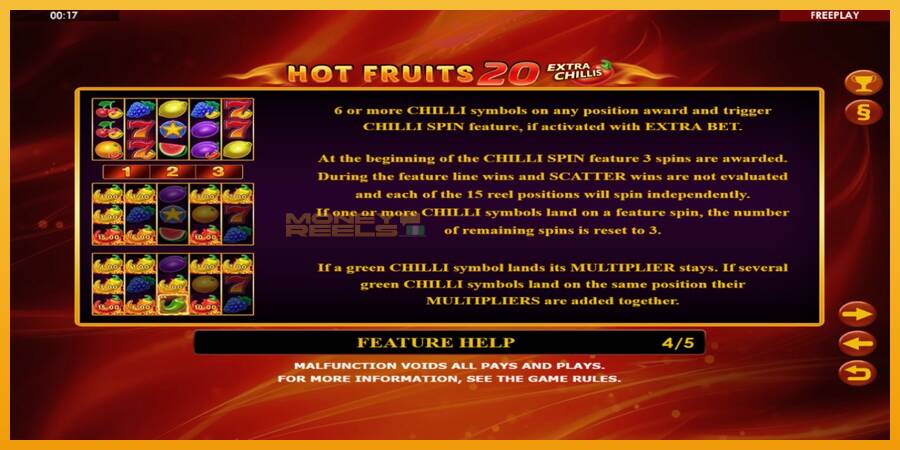 Hot Fruits 20 Extra Chillis automat za igre na sreću, slika 6