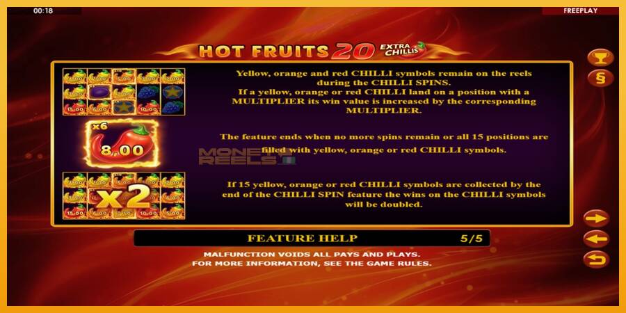 Hot Fruits 20 Extra Chillis automat za igre na sreću, slika 7