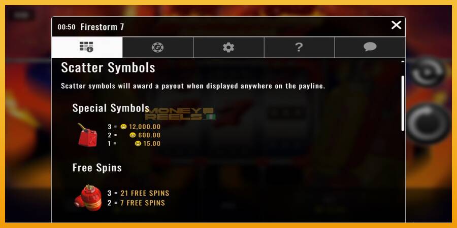 Firestorm 7 automat za igre na sreću, slika 3