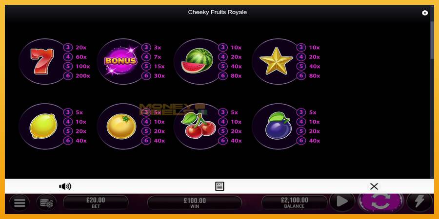 Cheeky Fruits 6 Royale automat za igre na sreću, slika 5