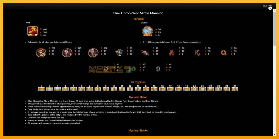 Clue Chronicles: Mirror Mansion automat za igre na sreću, slika 7