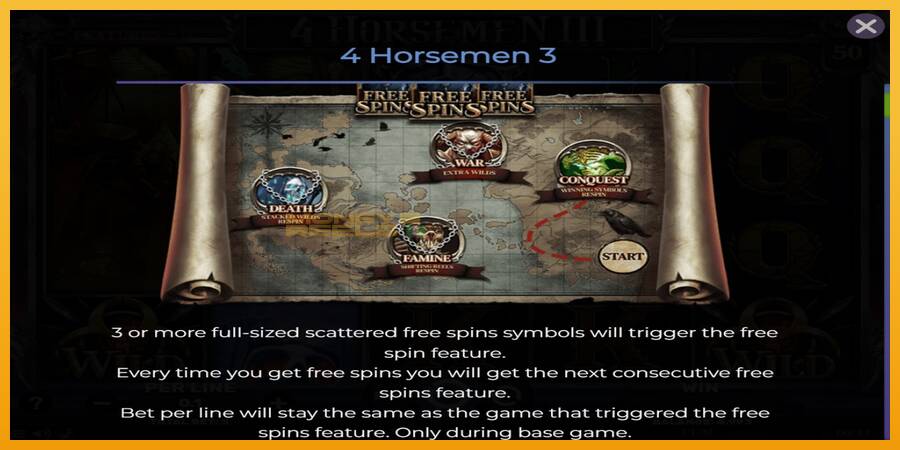 4 Horsemen III automat za igre na sreću, slika 4