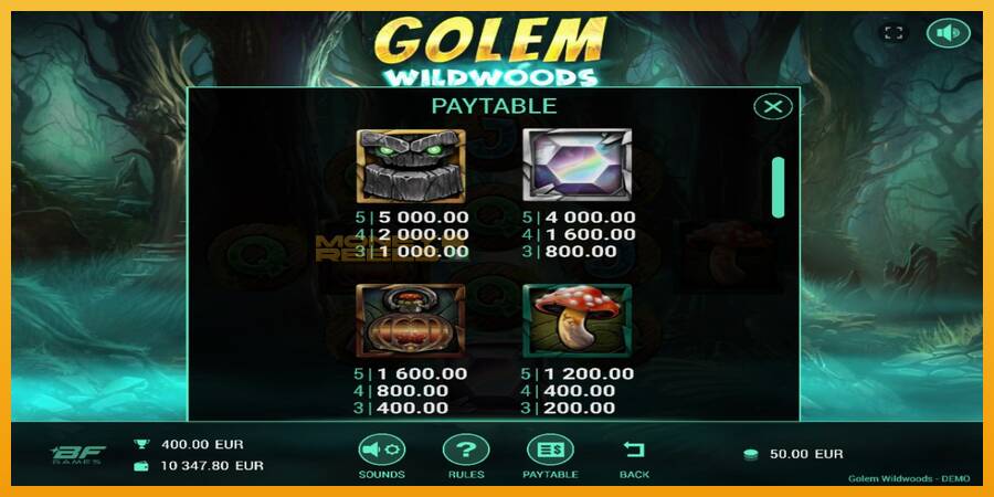 Golem Wildwoods automat za igre na sreću, slika 4