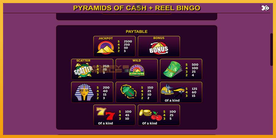 Pyramids of Cash with Reel Bingo automat za igre na sreću, slika 5