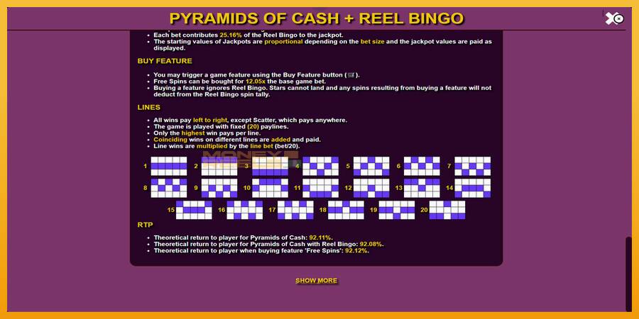 Pyramids of Cash with Reel Bingo automat za igre na sreću, slika 6