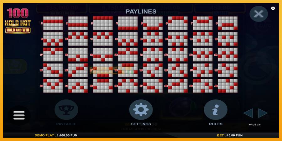 100 Hold Hot Hold and Win automat za igre na sreću, slika 7