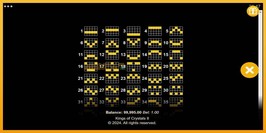 Kings of Crystals II Power Combo automat za igre na sreću, slika 7