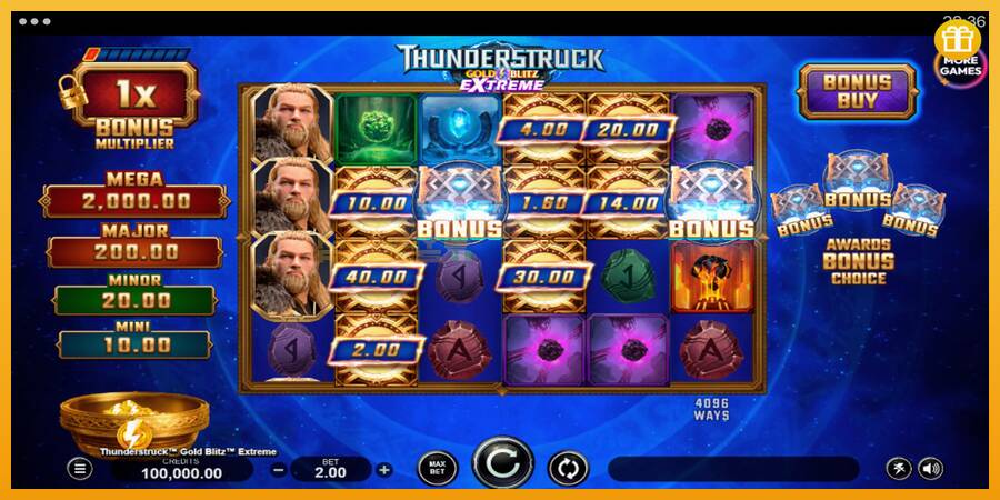 Thunderstruck Gold Blitz Extreme automat za igre na sreću, slika 1