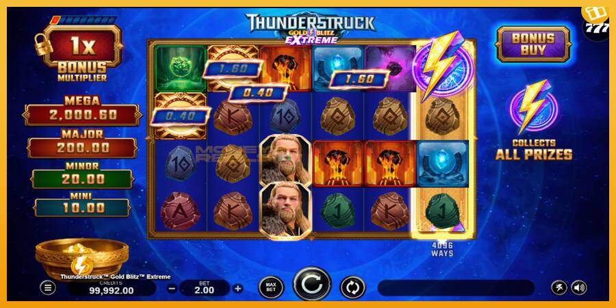 Thunderstruck Gold Blitz Extreme automat za igre na sreću, slika 2