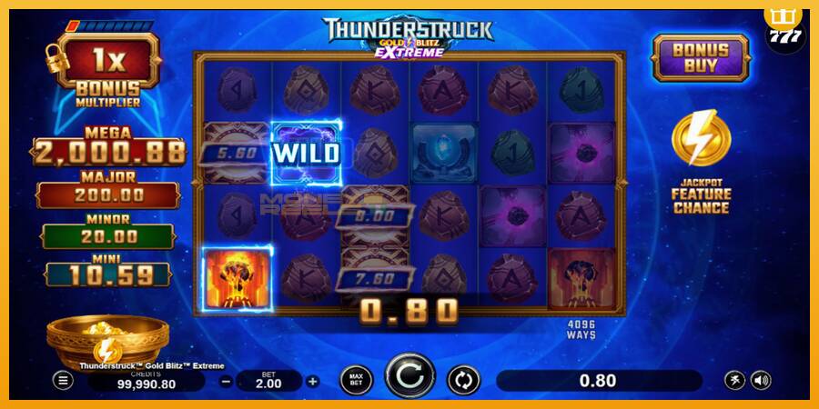 Thunderstruck Gold Blitz Extreme automat za igre na sreću, slika 3