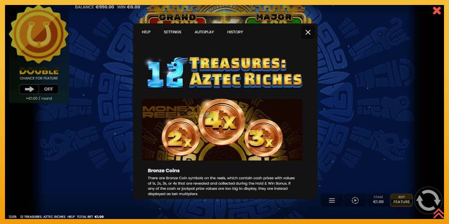 12 Treasures: Aztec Riches automat za igre na sreću, slika 5