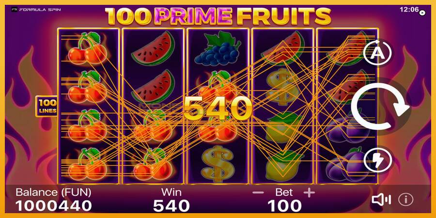 100 Prime Fruits automat za igre na sreću, slika 3