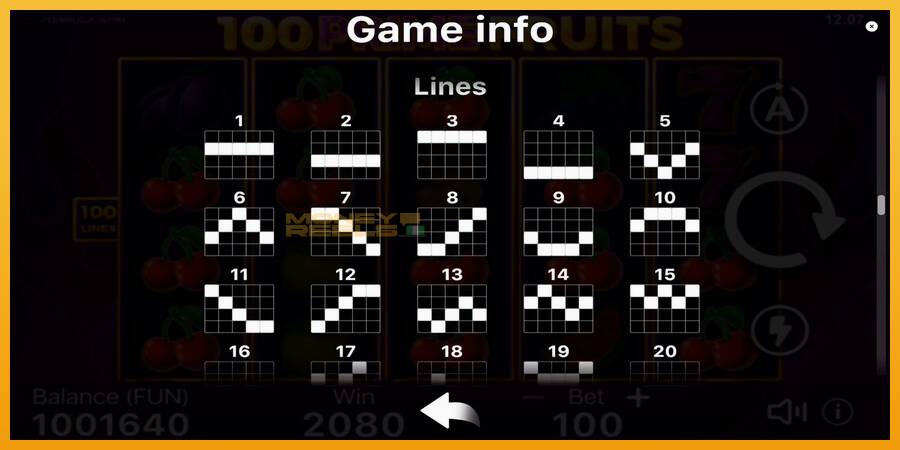 100 Prime Fruits automat za igre na sreću, slika 7