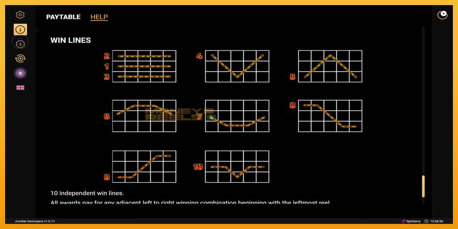 Zombie Destroyers automat za igre na sreću, slika 6