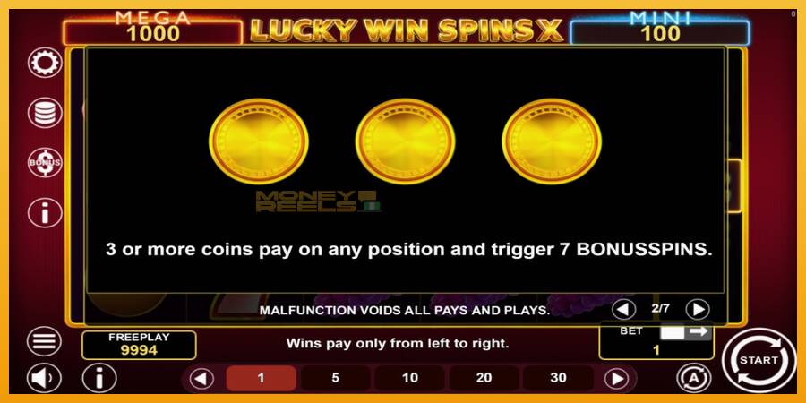 Lucky Win Spins X automat za igre na sreću, slika 5