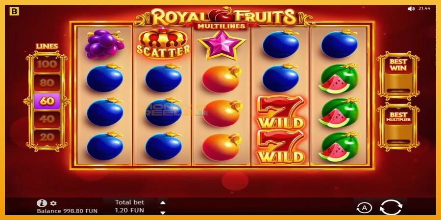 Royal Fruits Multilines automat za igre na sreću, slika 2