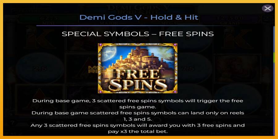 Demi Gods V Hold & Hit automat za igre na sreću, slika 5