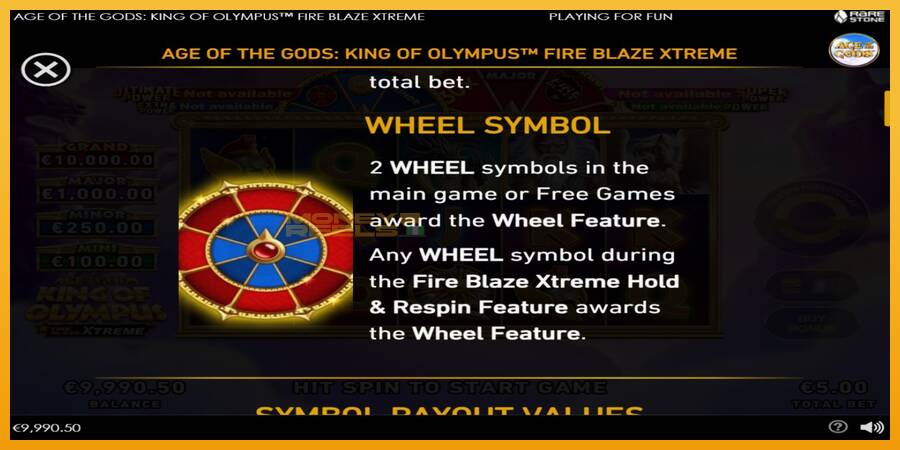 Age of the Gods: King of Olympus Fire Blaze Xtreme automat za igre na sreću, slika 5