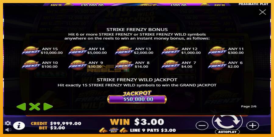 Strike Frenzy automat za igre na sreću, slika 5