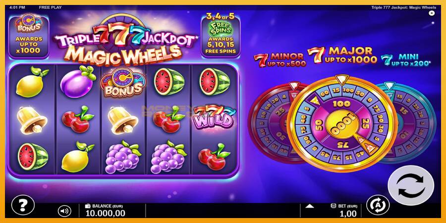 Triple 777 Jackpot Magic Wheels automat za igre na sreću, slika 2