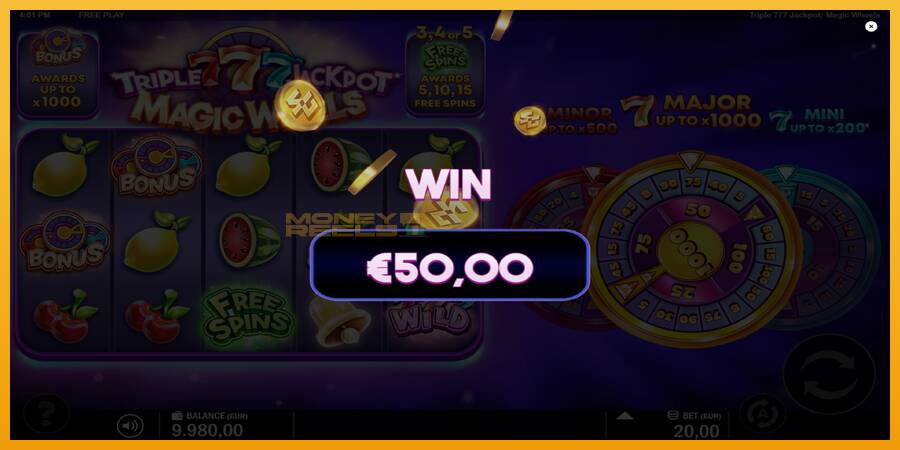 Triple 777 Jackpot Magic Wheels automat za igre na sreću, slika 3