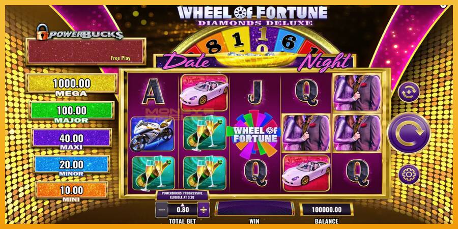 PowerBucks Wheel of Fortune Diamonds Deluxe Date Night automat za igre na sreću, slika 2