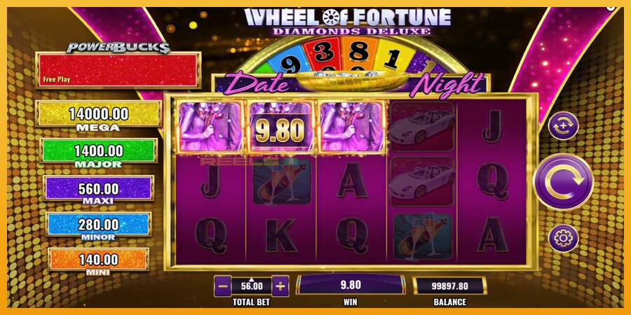 PowerBucks Wheel of Fortune Diamonds Deluxe Date Night automat za igre na sreću, slika 3