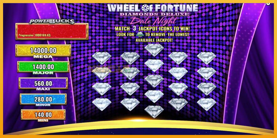 PowerBucks Wheel of Fortune Diamonds Deluxe Date Night automat za igre na sreću, slika 4