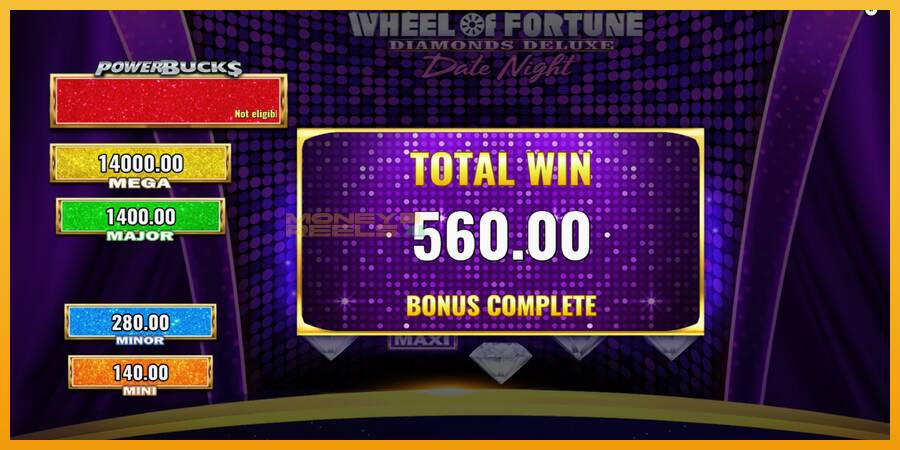 PowerBucks Wheel of Fortune Diamonds Deluxe Date Night automat za igre na sreću, slika 5