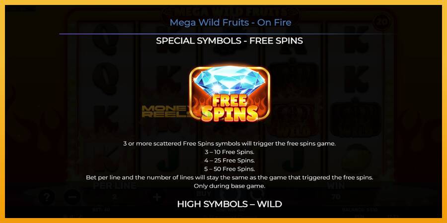 Mega Wild Fruits - On Fire automat za igre na sreću, slika 5