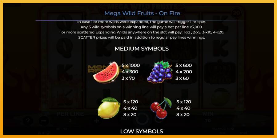 Mega Wild Fruits - On Fire automat za igre na sreću, slika 6