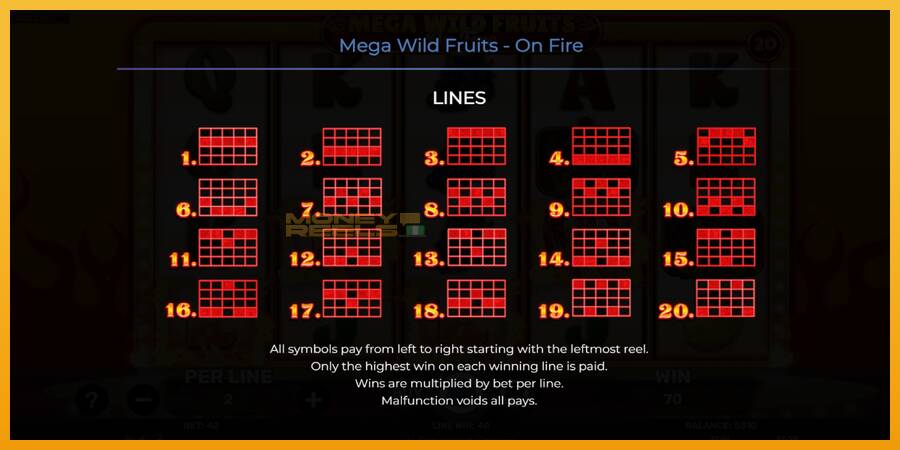 Mega Wild Fruits - On Fire automat za igre na sreću, slika 7