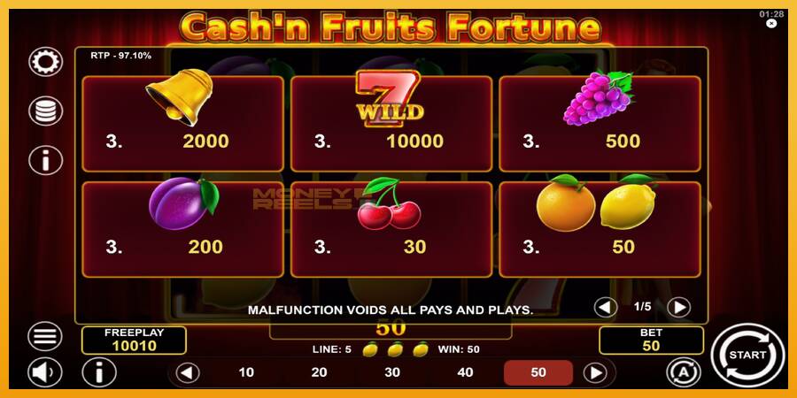 Cashn Fruits Fortune automat za igre na sreću, slika 5