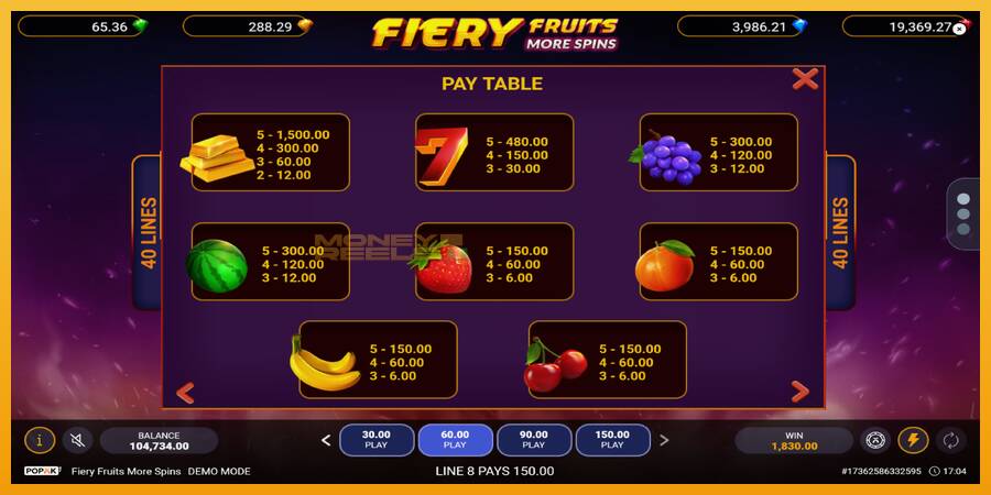 Fiery Fruits More Spins automat za igre na sreću, slika 5