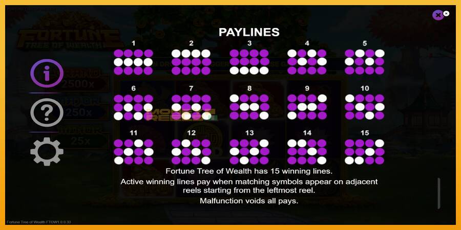 Fortune Tree of Wealth automat za igre na sreću, slika 7