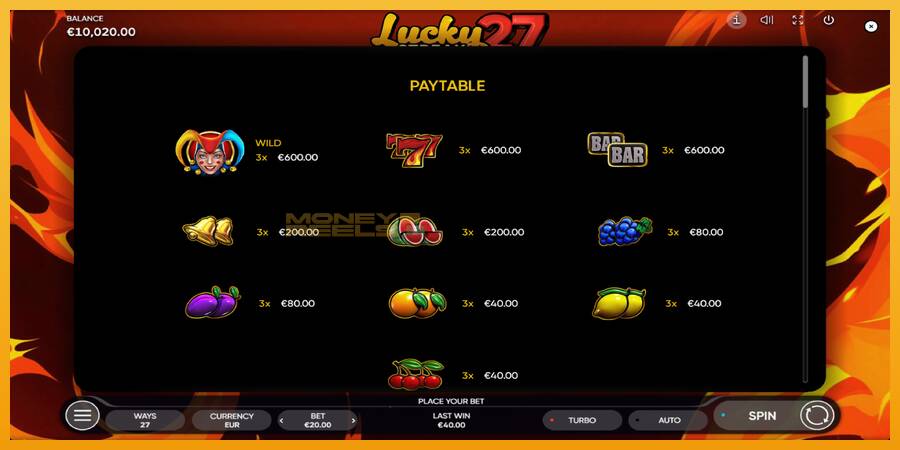 Lucky Streak 27 automat za igre na sreću, slika 5