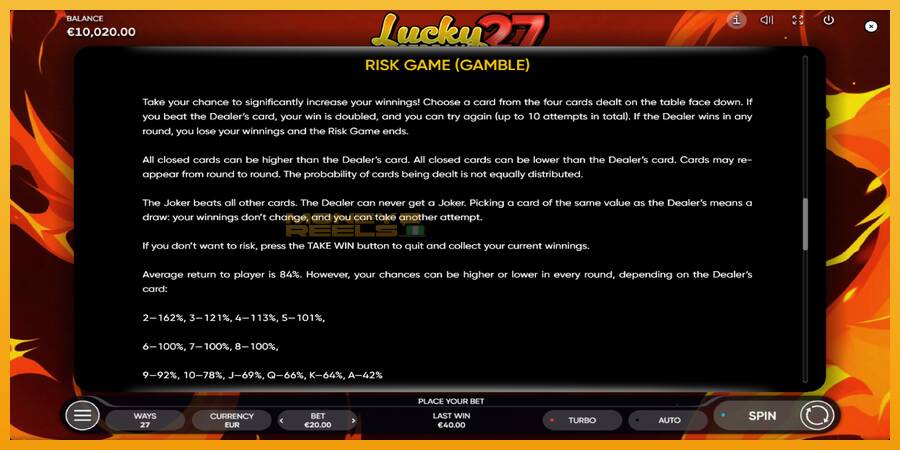 Lucky Streak 27 automat za igre na sreću, slika 6