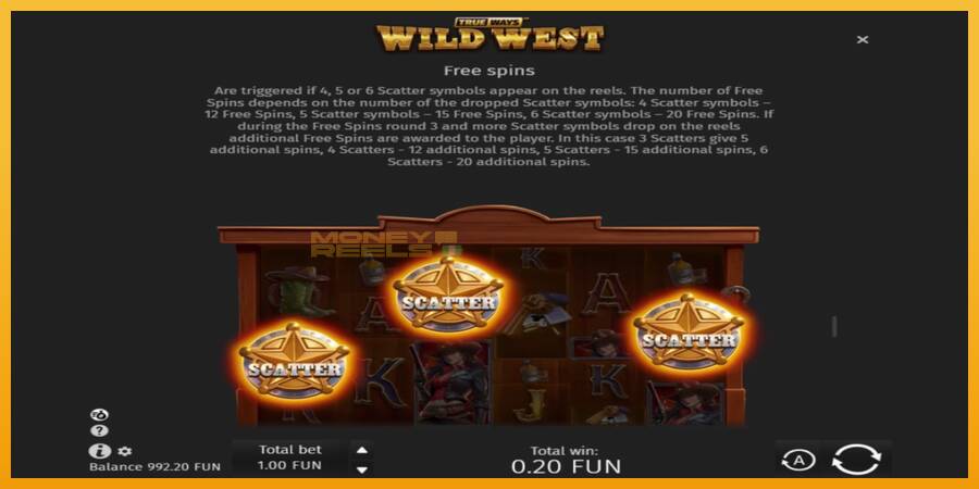 Wild West Trueways automat za igre na sreću, slika 7