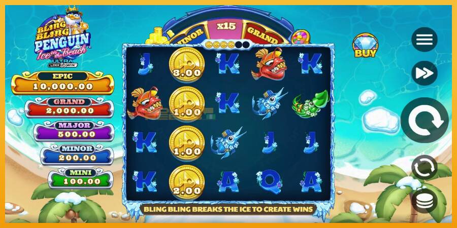 Bling Bling Penguin: Ice On The Beach automat za igre na sreću, slika 3