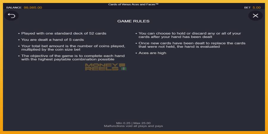 Cards of Venus Aces and Faces automat za igre na sreću, slika 4