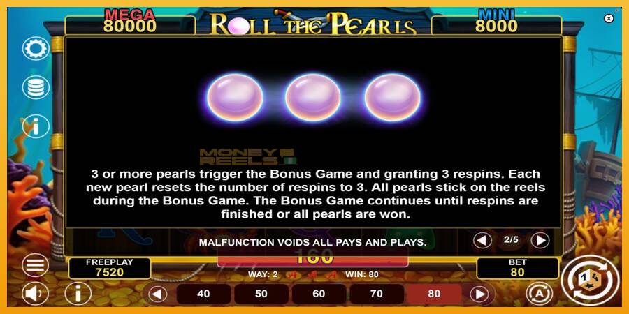 Roll The Pearls Hold & Win automat za igre na sreću, slika 6