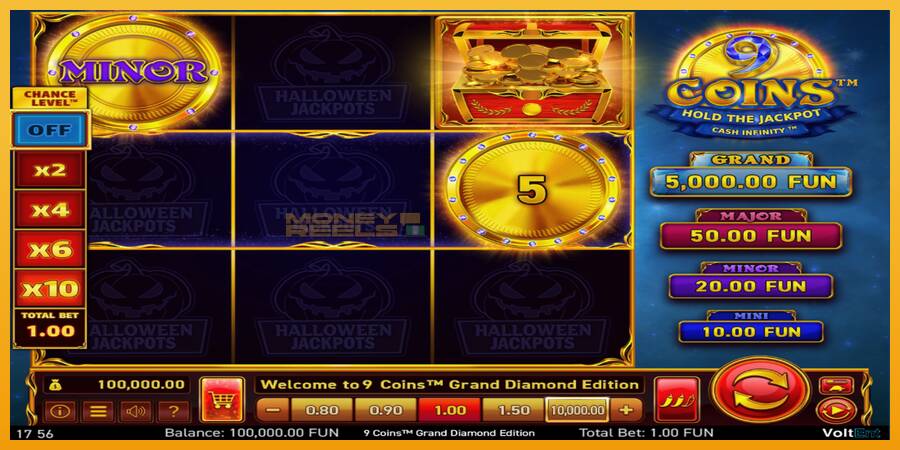 9 Coins Grand Diamond Edition Halloween Jackpots automat za igre na sreću, slika 2