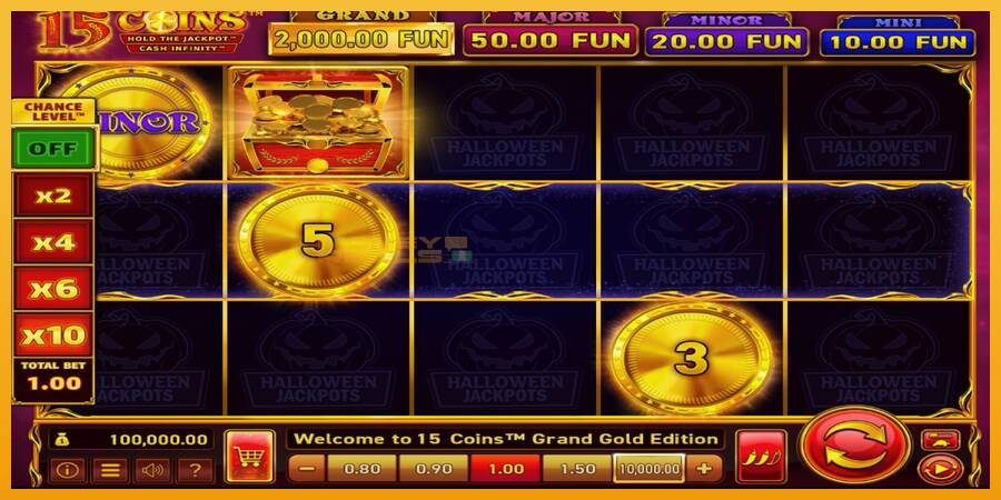 15 Coins Grand Gold Edition Halloween Jackpot automat za igre na sreću, slika 1