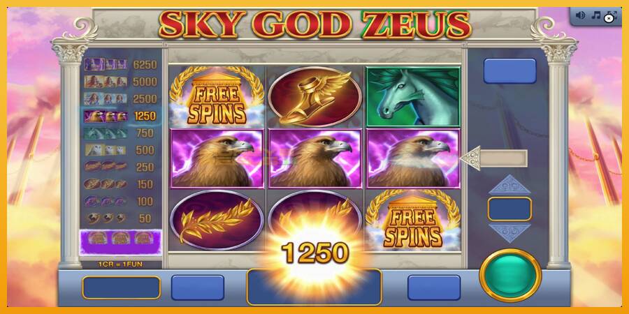 Sky God Zeus 3x3 automat za igre na sreću, slika 2