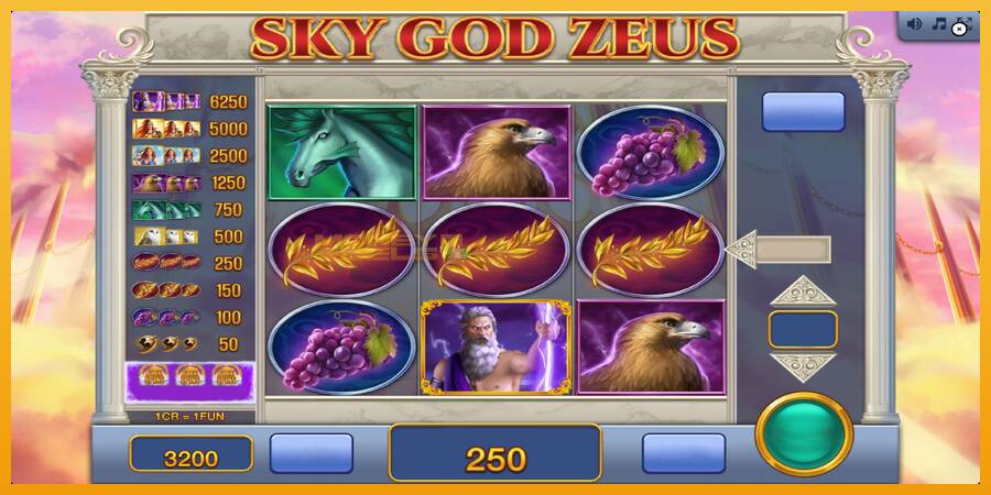 Sky God Zeus 3x3 automat za igre na sreću, slika 3