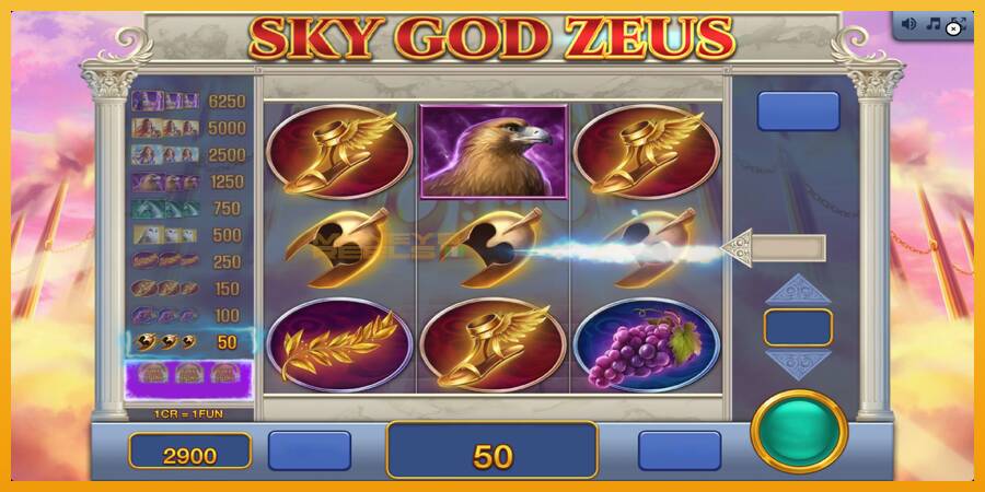 Sky God Zeus 3x3 automat za igre na sreću, slika 4