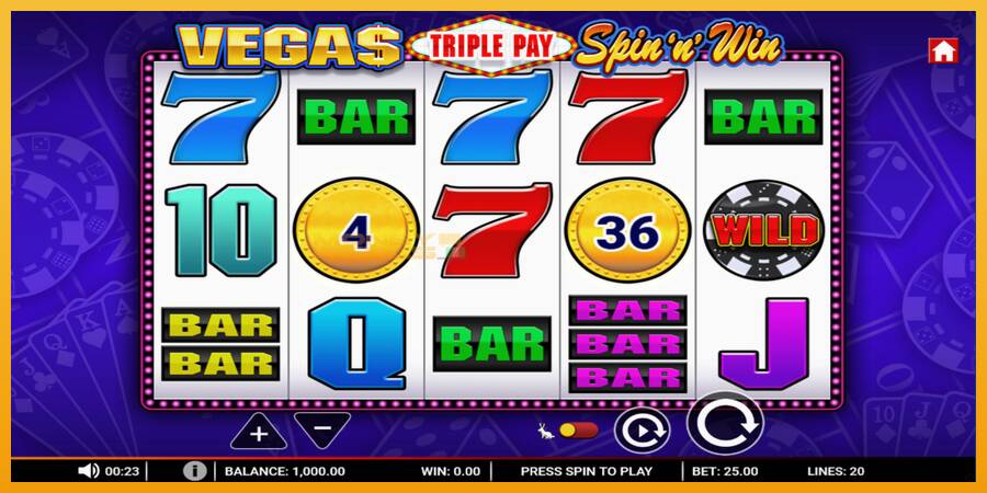 Vegas Triple Pay Spin n Win automat za igre na sreću, slika 1