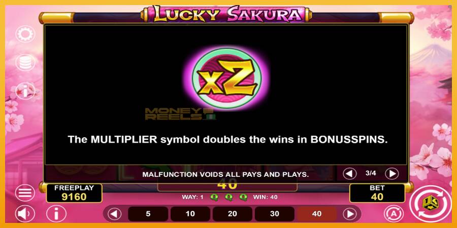 Lucky Sakura Win Spins automat za igre na sreću, slika 7